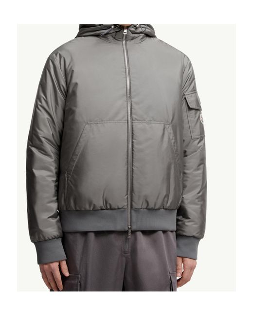 Moncler Gray Poiliot Hooded Zip-Up Jacket for men