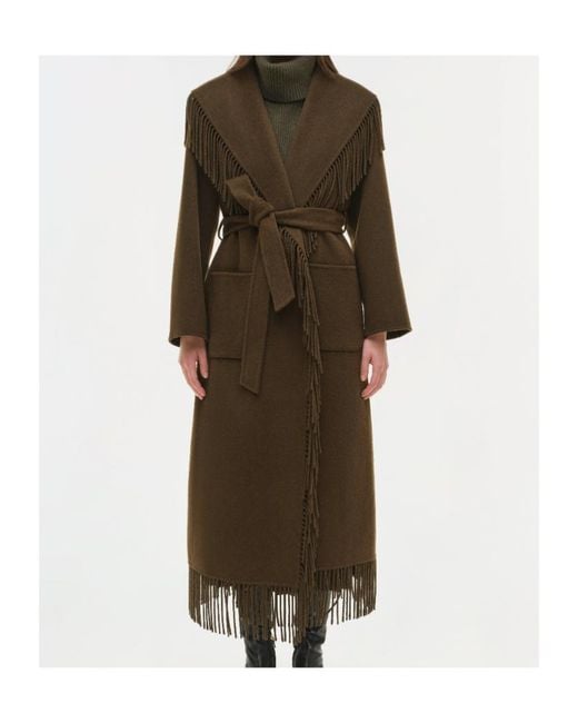 Jonathan Simkhai Green Carrie Fringe Coat