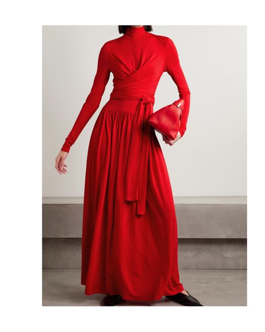 Proenza Schouler Red Long-Sleeved Dress