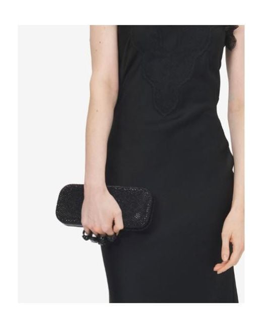 McQueen Black Long Knuckle Clutch