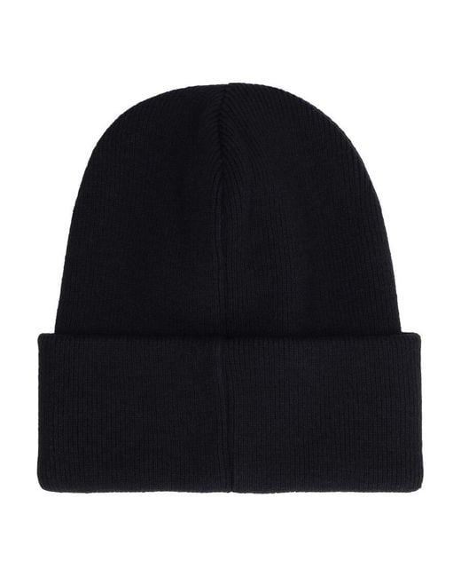 DSquared² Black Logo Embroidered Beanie for men