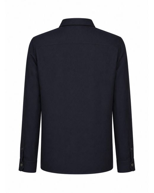 Brunello Cucinelli Blue Overshirt Virgin Wool for men