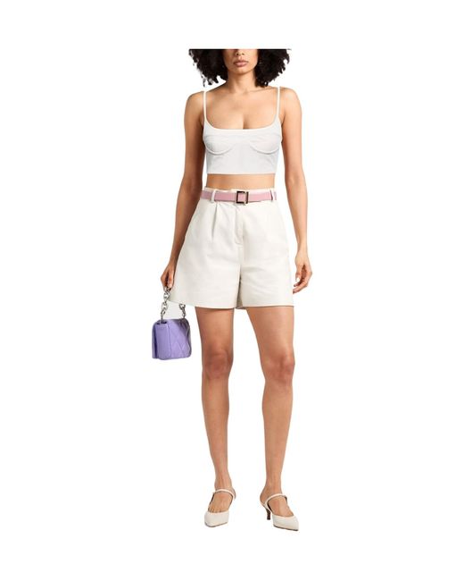 Jacquemus White Solid-Colored Sleeveless Cropped Top