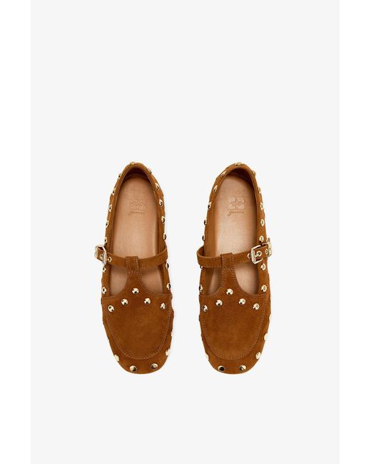 Ganni Brown Mary Jenny Moccasins