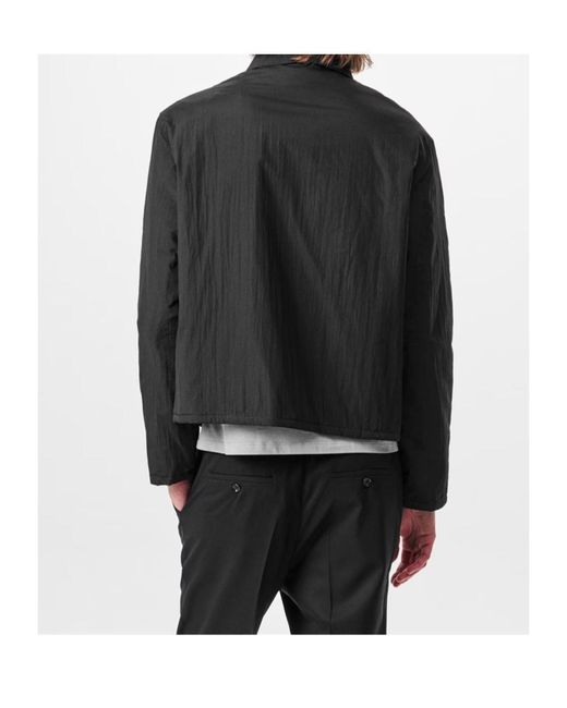 AMI Black Padded Ami De Coeur Overshirt for men