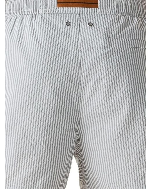 Zegna Gray Striped Swim Shorts for men
