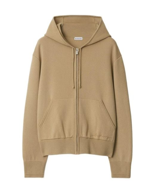 Burberry Natural Zip-Up Drawstring Hoodie
