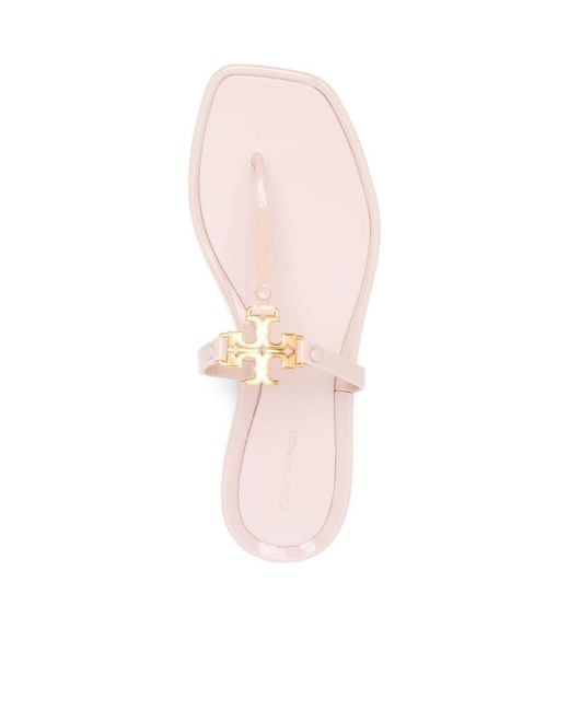Tory Burch Natural Roxane T-Bar Strap Sandals