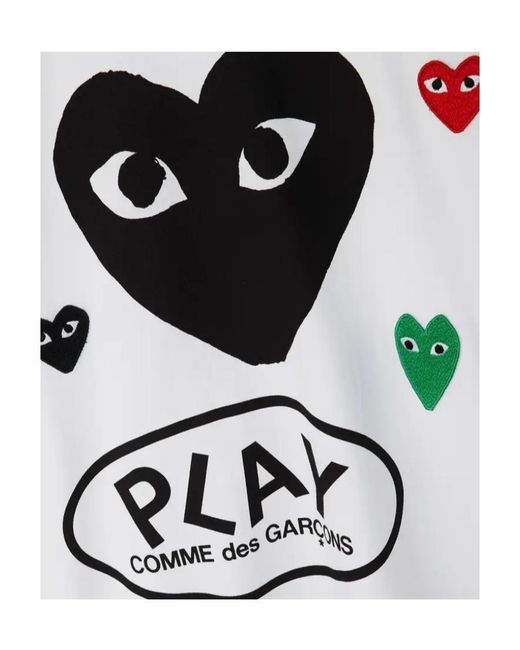 COMME DES GARÇONS PLAY White Logo Print T-Shirt for men