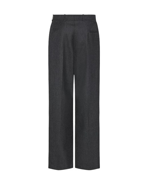 The Row Black Pleat-Front Wide-Leg Trousers