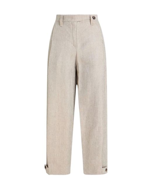 Brunello Cucinelli Gray Casual Pants With Belt Loops