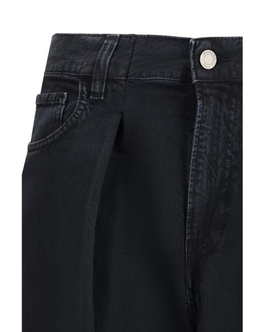 Haikure Black Pleated Wide Leg Jeans