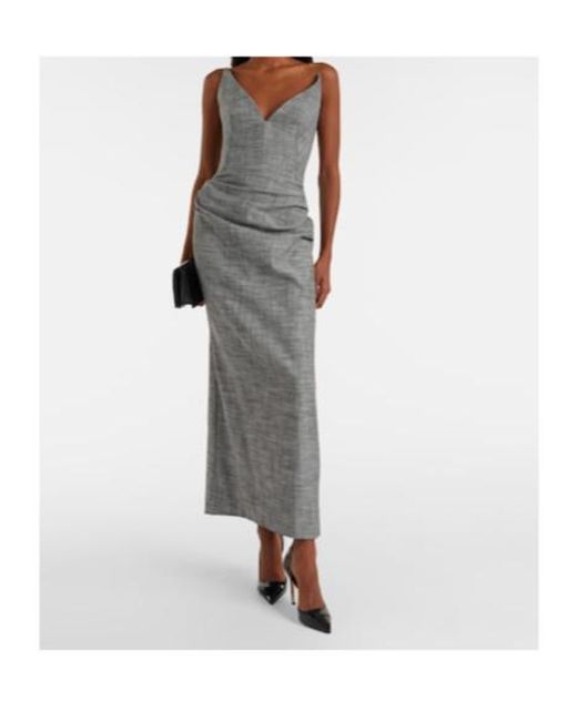 Maticevski Gray Saucy Minx Cotton Midi Dress