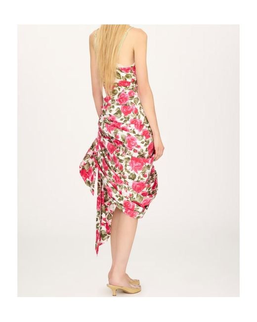 Chloé White Chloé Ruched Rose Print Bodysuit