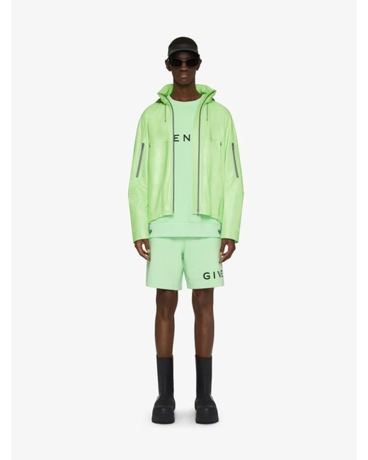 Givenchy Green Leather Windbreaker Jacket for men