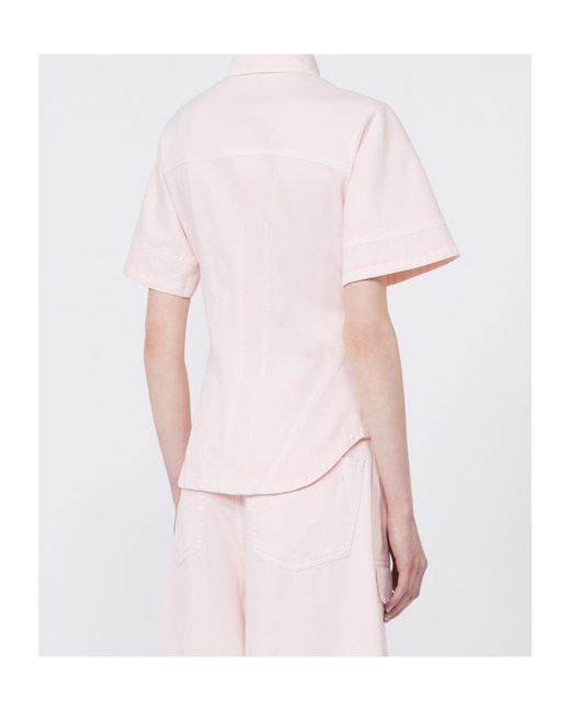 Sportmax Pink Slim-Fit Bull Denim Shirt