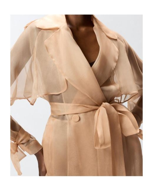 Pinko Natural Double Breasted Trench Coat