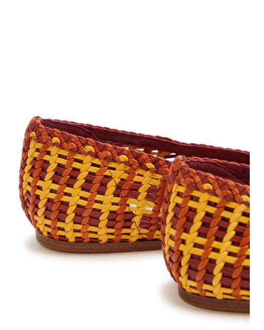 Gabriela Hearst Brown Woven Leather Flats