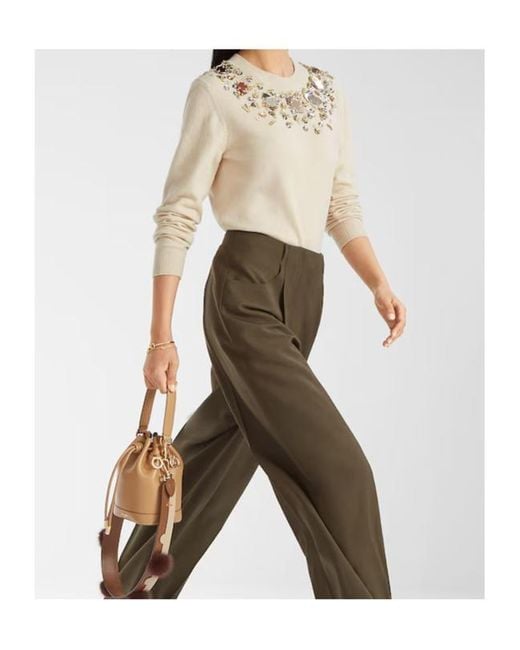 Fendi Natural Wool And Cashmere Sweater