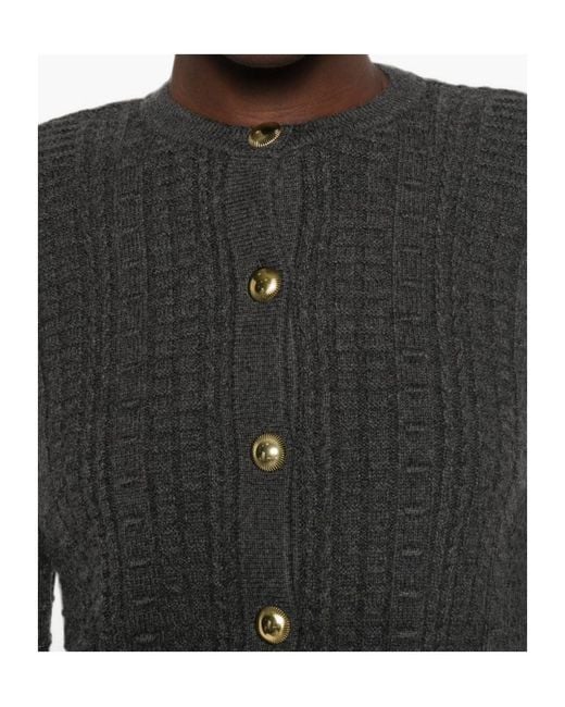 Twinset Black Button-Up Crewneck Jacket