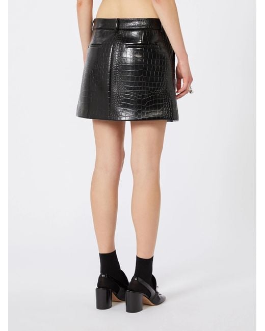 Sportmax Black Gleba Embossed Mini Skirt