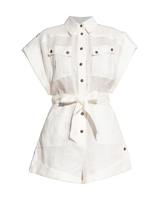 Zimmermann White Rhiannon Playsuit