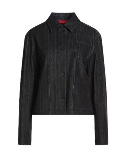 MAX&Co. Black Striped Casual Jacket