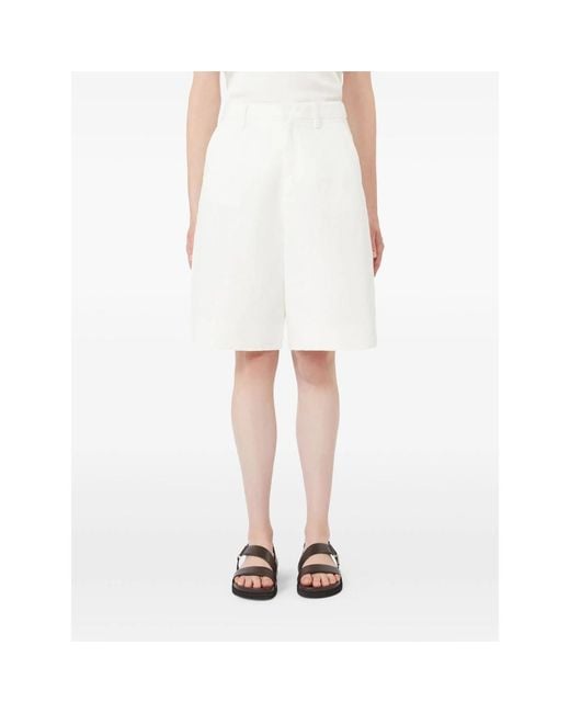 Max Mara White Wide Leg Shorts
