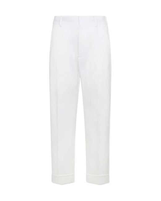 DSquared² White Cotton Trousers for men