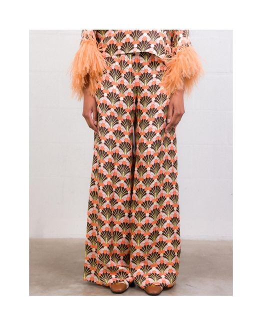 LaDoubleJ White La Doublej Geometric Print Palazzo Pants