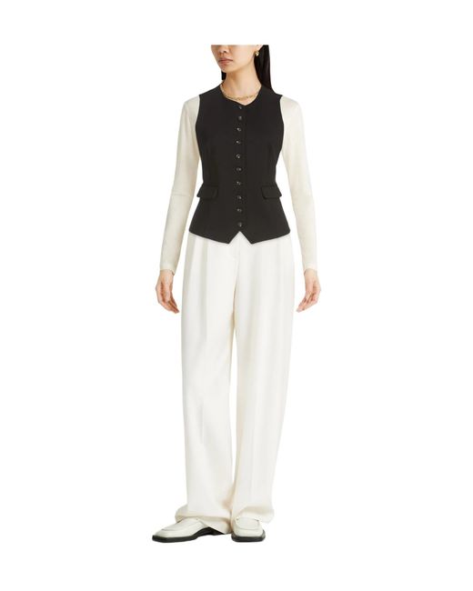 Rag & Bone Black Herringbone Elastic Waistcoat
