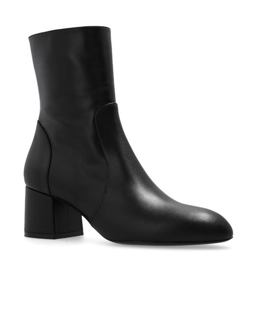 Stuart Weitzman Black Flareblock Side-Zip Ankle Boots