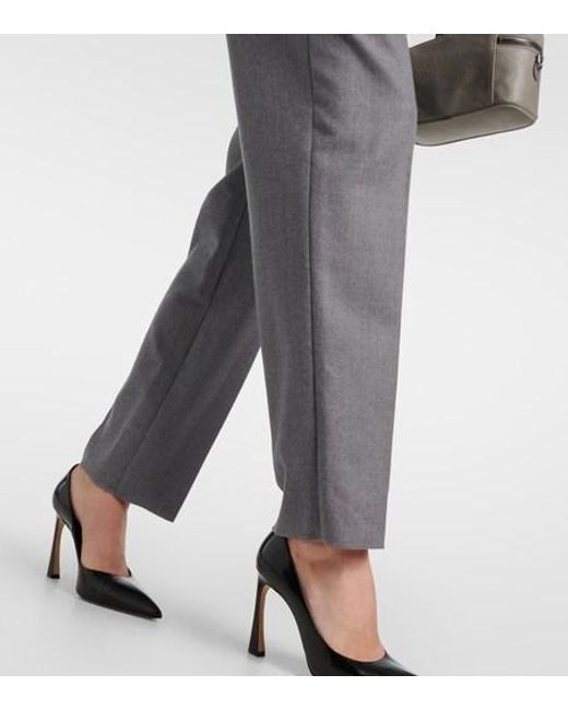 Stella McCartney Gray Wool Flannel Straight Pants
