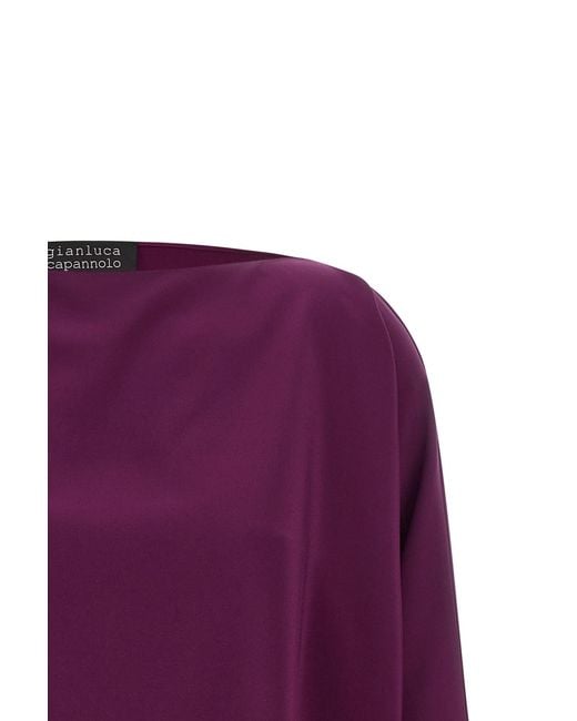 Gianluca Capannolo Purple Boat Collar Top