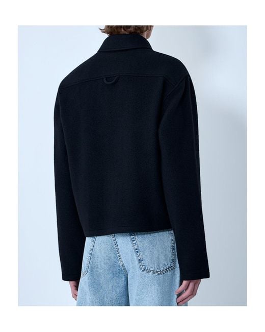 Rier Blue Long-Sleeved Polo Sweater for men