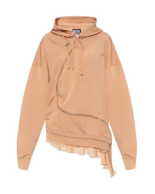 DIESEL Natural Asymmetric Drawstring Hoodie