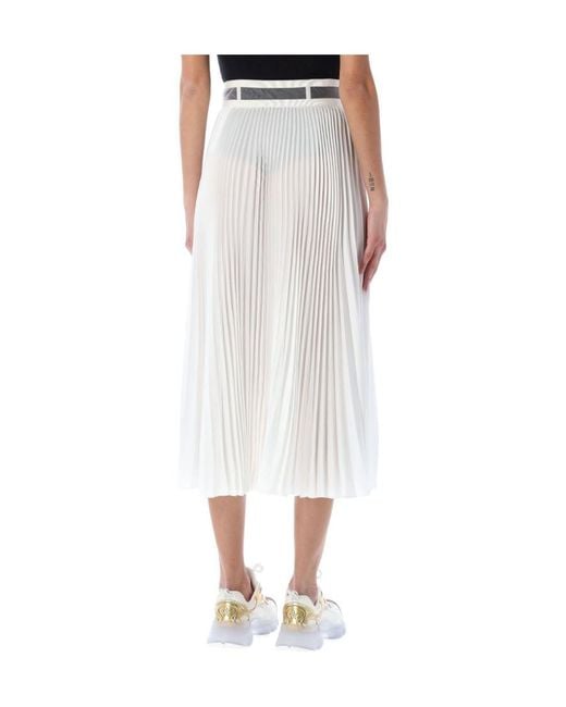 Dior White Christian Pleated High Waist Midi Skirt