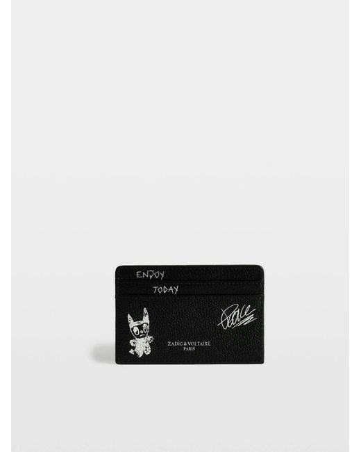 Zadig & Voltaire Black Zv Pass Arty Tag Card Holder