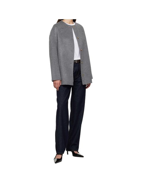 Loulou de Saison Gray Dunne Single-Breasted Coat