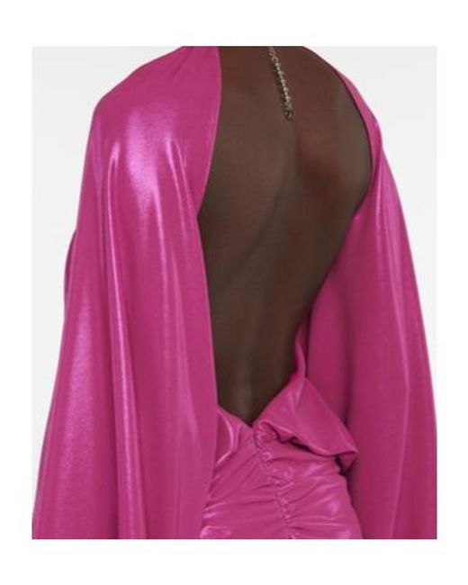 The Attico Purple Karen Lamé Georgette Minidress