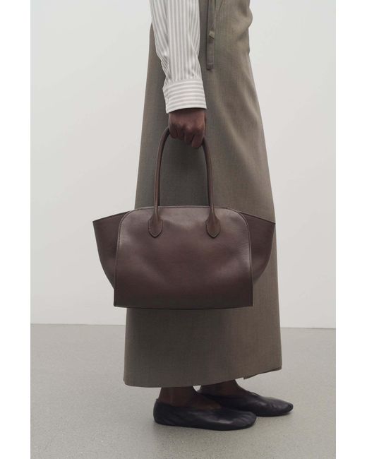 The Row Brown Marlo 14 Top Handle Bag