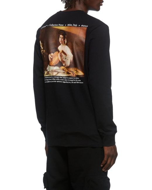 Off-White c/o Virgil Abloh Black Caravaggio Painting Long-Sleeve T-Shirt for men