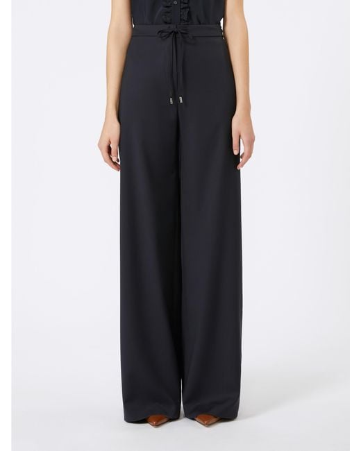 Max Mara Blue Studio Berard High-Waist Drawstring Trousers