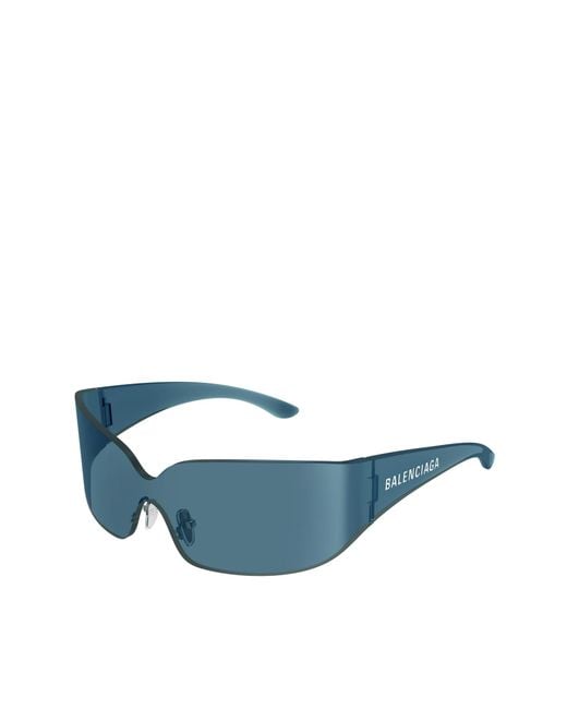 Balenciaga Blue Eyewear Shield Frame Sunglasses for men