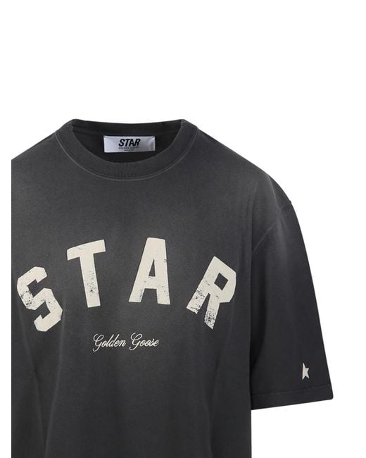 Golden Goose Deluxe Brand Black Star Printed Crewneck T-Shirt for men