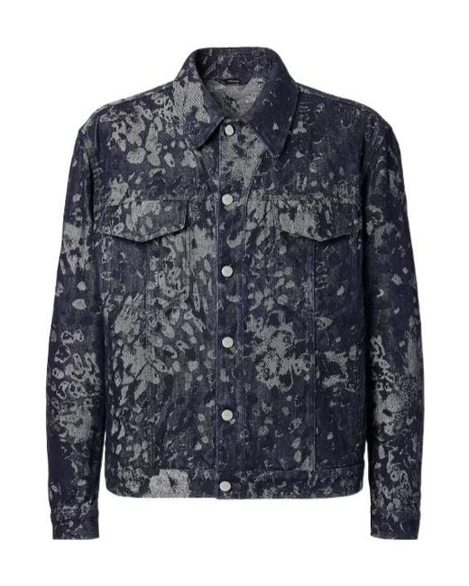 Fendi Blue Jacquard Denim Jacket for men