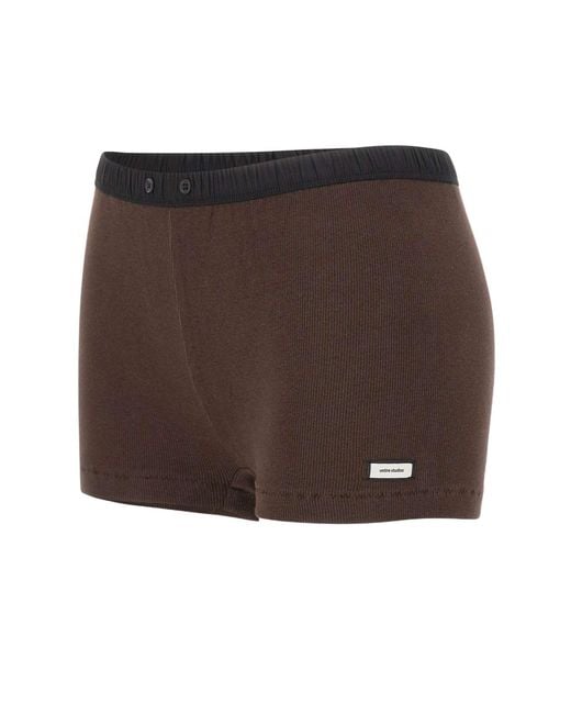 Entire studios Brown Lounge Ribbed Shorts for men