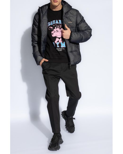 DSquared² Black Pleated Front Trousers for men