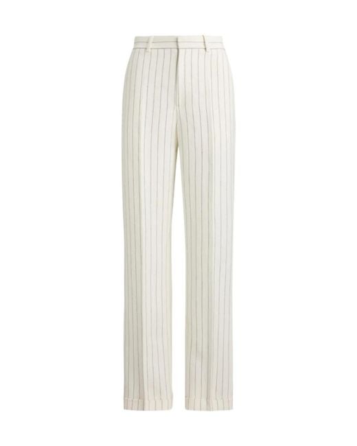 Polo Ralph Lauren White Striped Straight Trousers for men