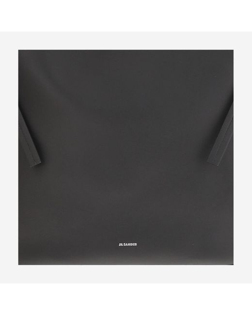 Jil Sander Black Logo Printed Shoulder Bag